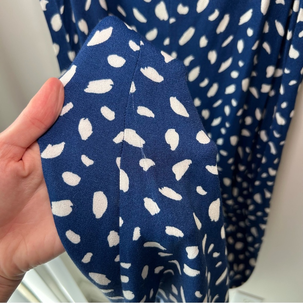Reformation Crimini Midi Dress Navy Blue and White Print Size 6 - Picture 14 of 14